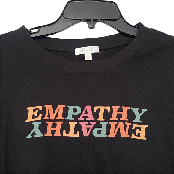 NEW Abound Nordstrom Empathy Black Graphic Long Sleeve Tee Crew Neck Casual Top - Picture 5 of 9